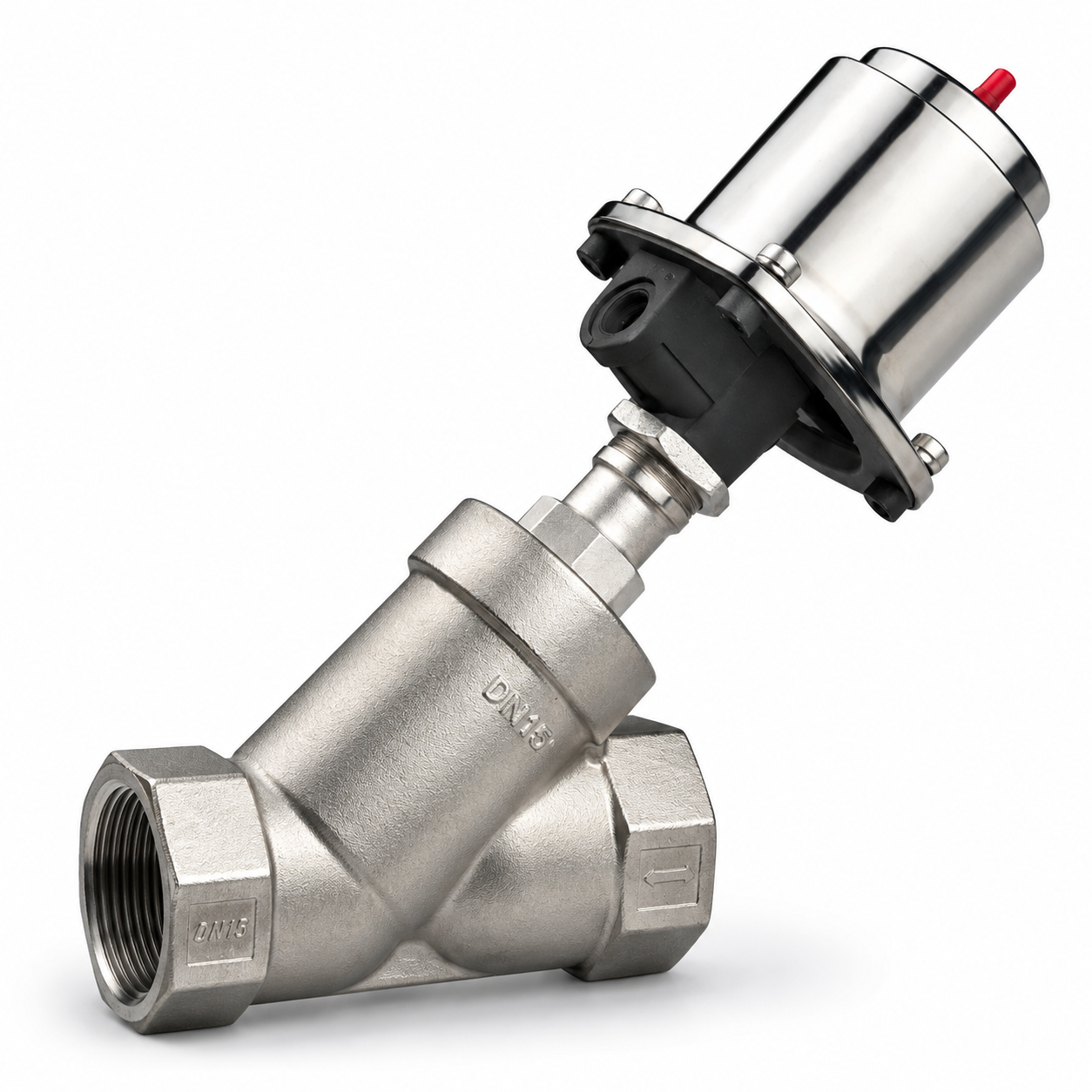 2/2 Way Pneumatic Angle Type On/Off Control Valve Screwed End