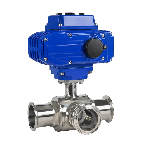 Electrical 3 Way Ball Valves TC End