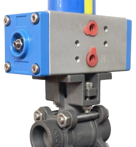 Single Acting Pneumatic Actuator Operating Ball Valve